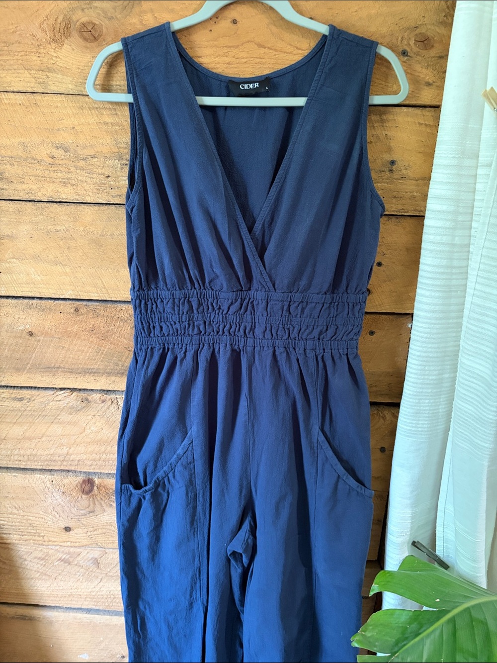 Cider Dark Denim Jumpsuit - Dark Blue